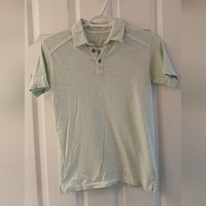BKE Boys Knit Polo Shirt – Seafoam Heathered Cotton – Size Small (8)